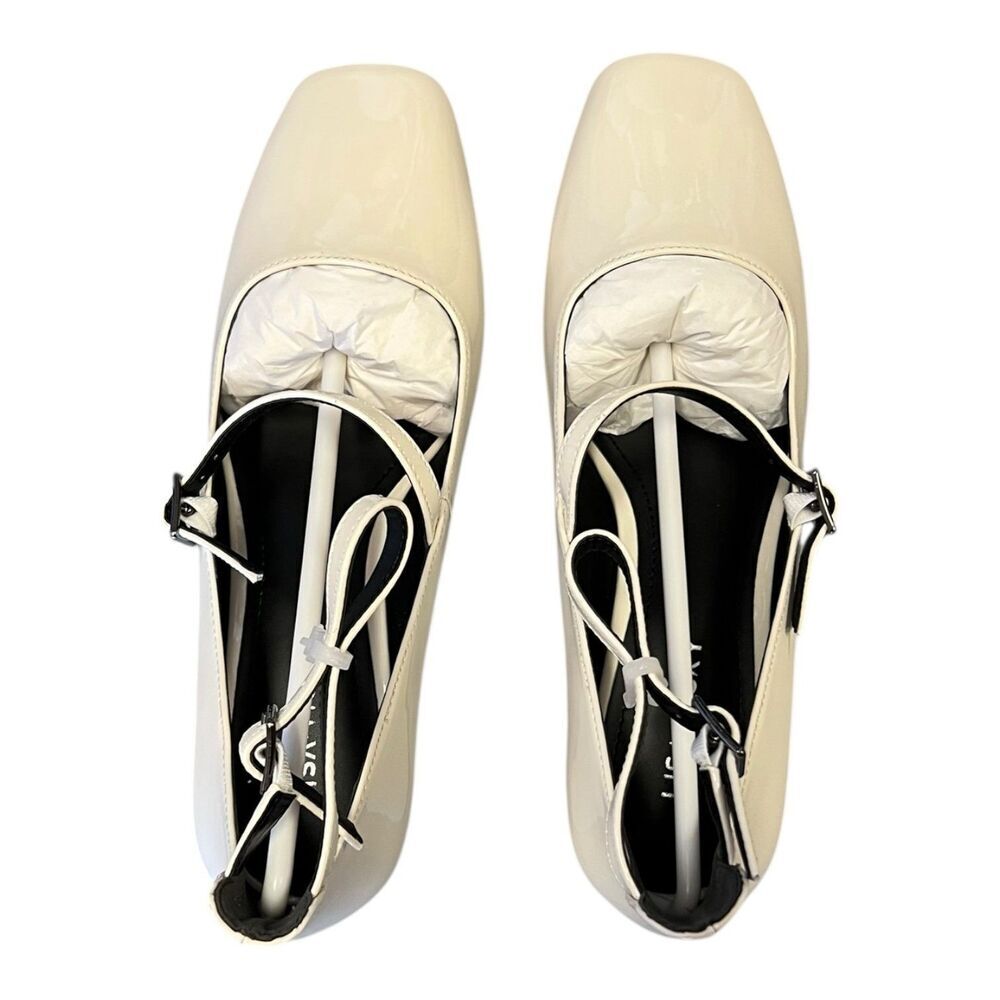 Lisa Vicky Winter White Patent PU Savvy Ankle Strap Pump 7 - Picture 2 of 5